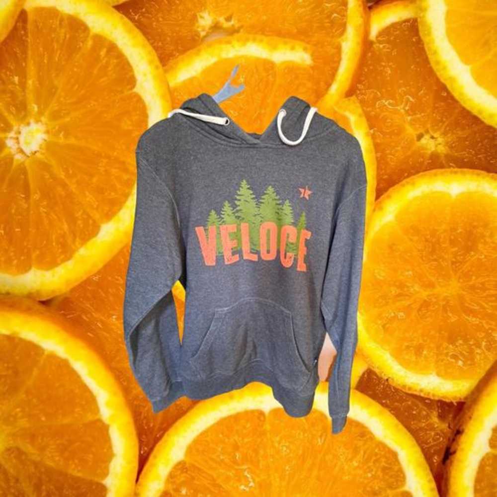Veloce Orange and Tree Gray Hooded Sweatshirt